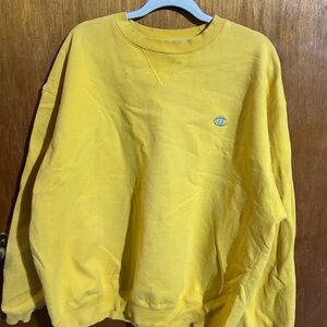 Champion Men's Bright Yellow Crewneck Sweater